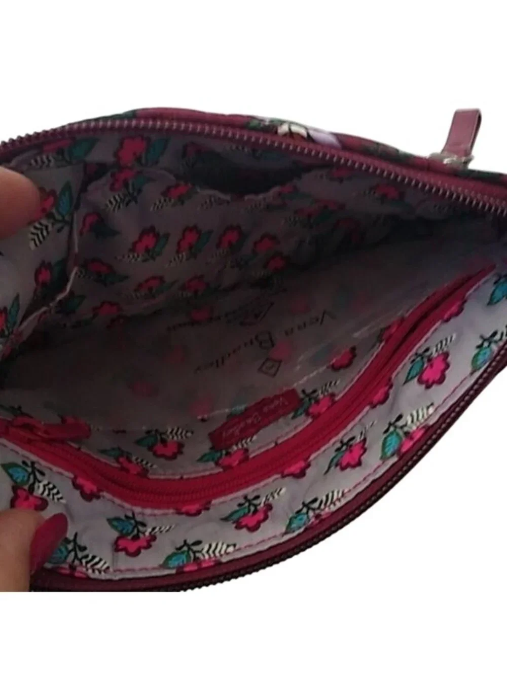 Vera Bradley Bordeaux Blooms Iconic Pouch Wristlet NWT - Picture 6 of 6